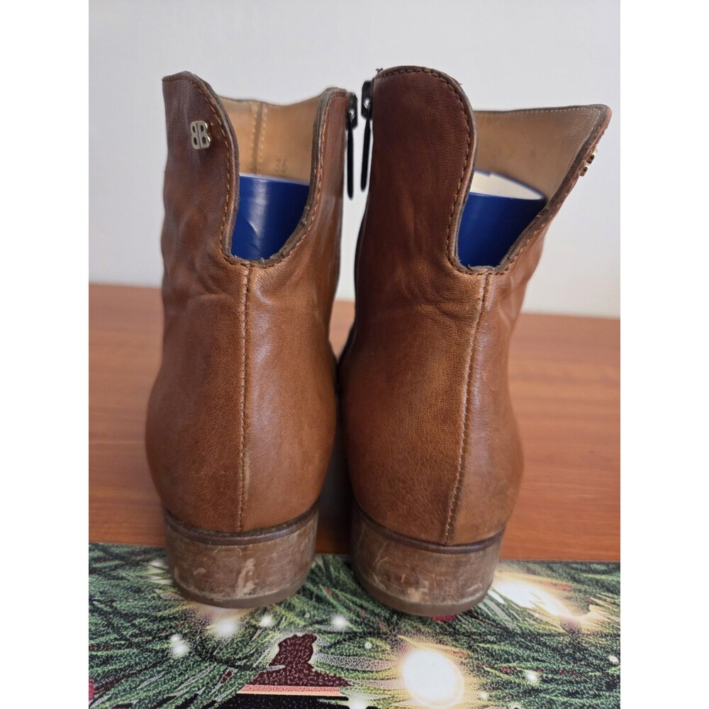 BALDININI Women's Tan Classic Italian Leather Brogues Ankle Boots Sz 36/us 6 - Picture 2 of 9